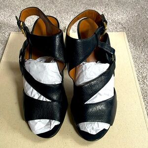 Black Leather, Nine West Sandal Heels